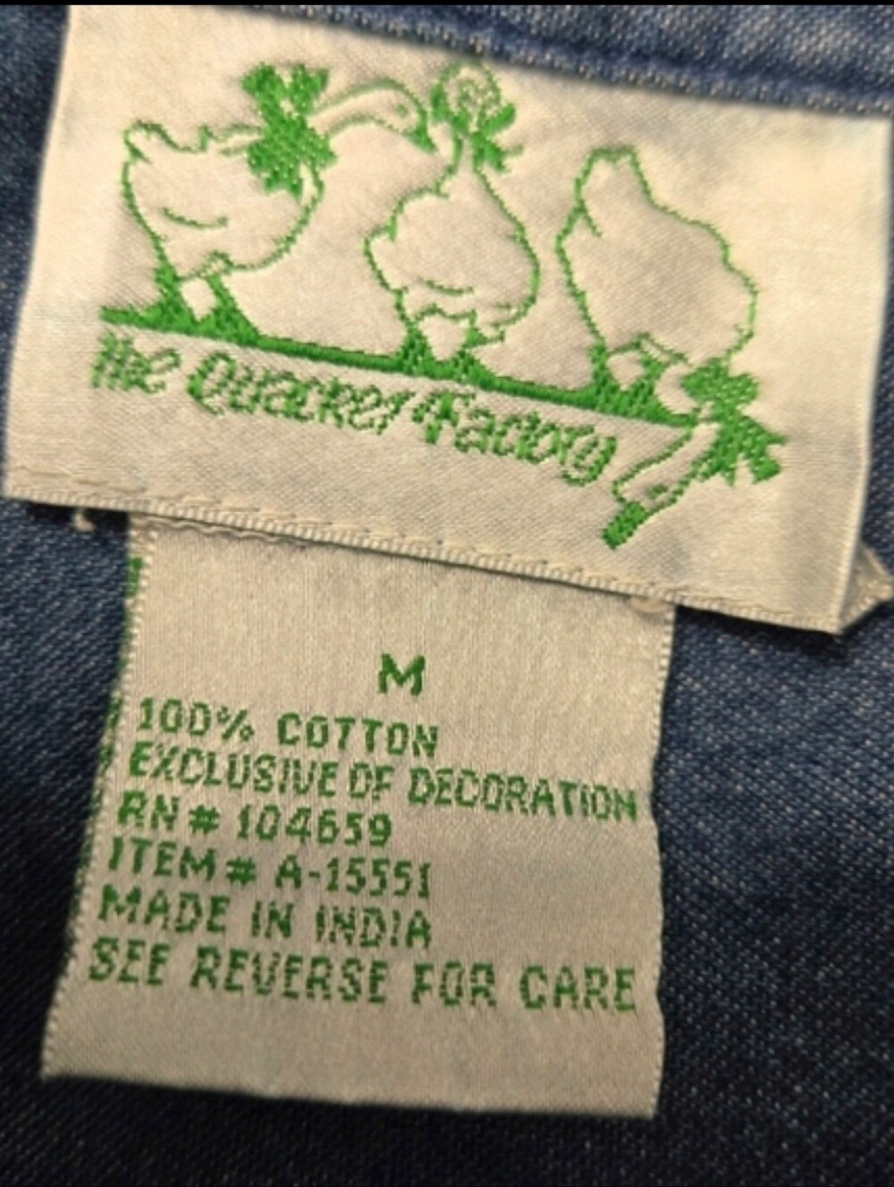 Vintage The Quacker Factory Embroidered Denim Button-Up Top Artsy Safari Motif - Picture 7 of 7